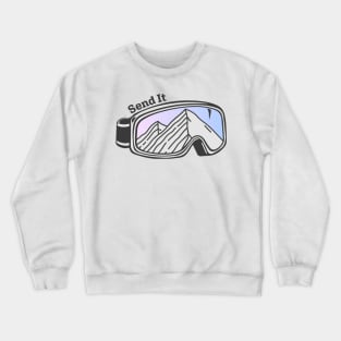 Sunset Mountain Ski Goggles | Send It Crewneck Sweatshirt